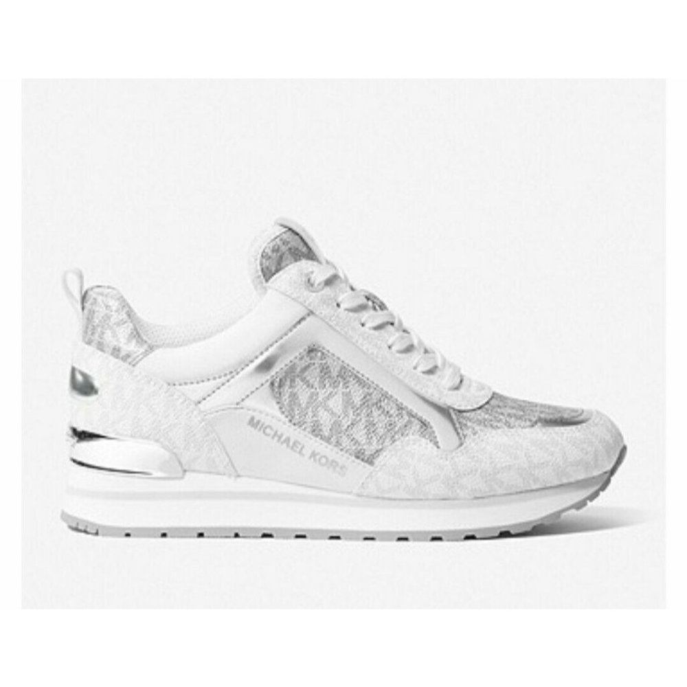 Michael Kors Women's Wilma Trainer Sneakers Shoes Silver Multi